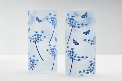 Fluttering Butterfly Glass Tumblers - Set of 4 (300ML)