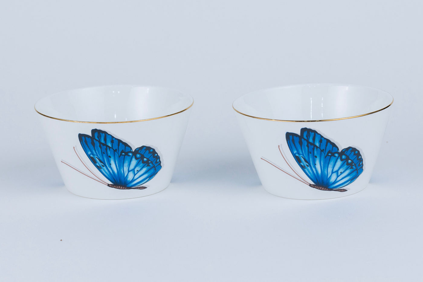 Blue Monarch Snack Bowls - Set of 2