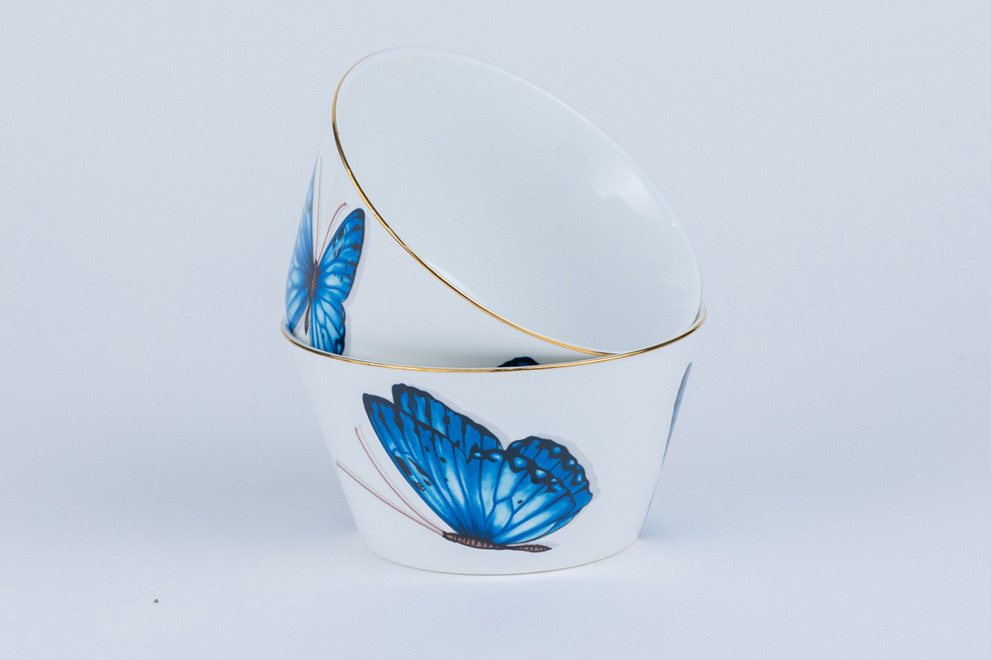 Blue Monarch Snack Bowls - Set of 2