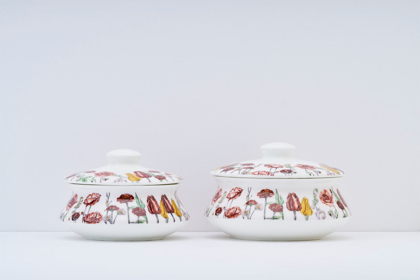 English Garden Handi set with Lids - Set of 2 Handis