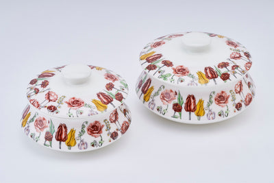 English Garden Handi set with Lids - Set of 2 Handis