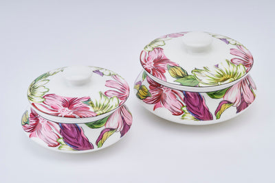 Blossoming Florals Handi set with Lids - Set of 2