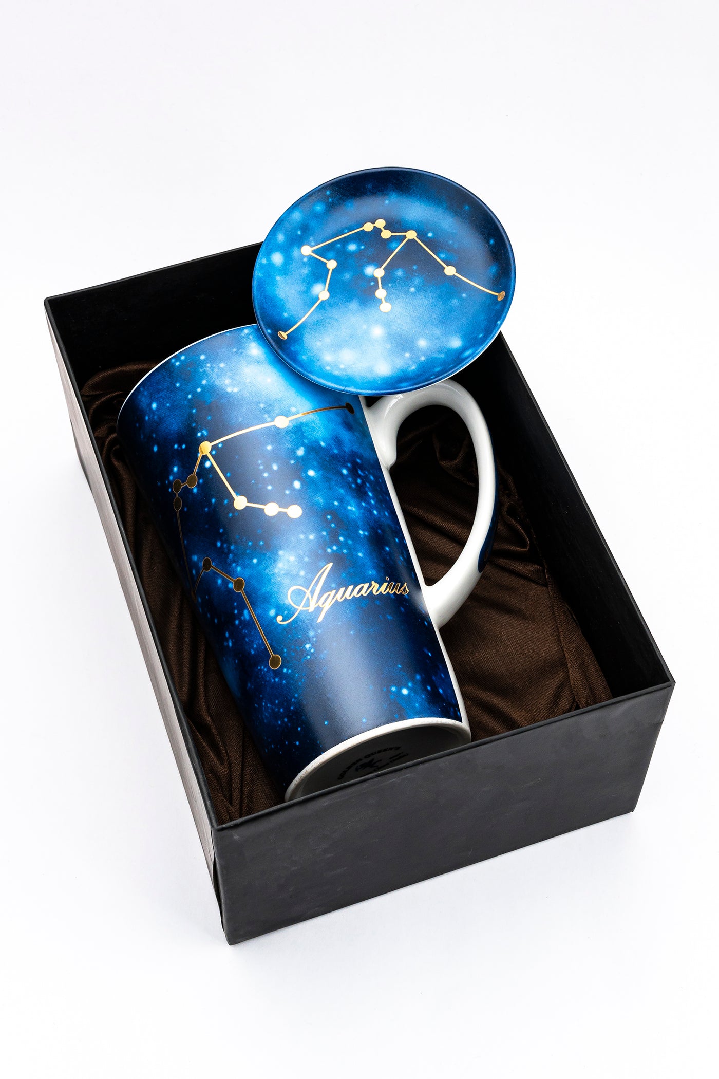 Zodiac Symphony (Aquarius) mug– Set of 1 tall mug & coaster