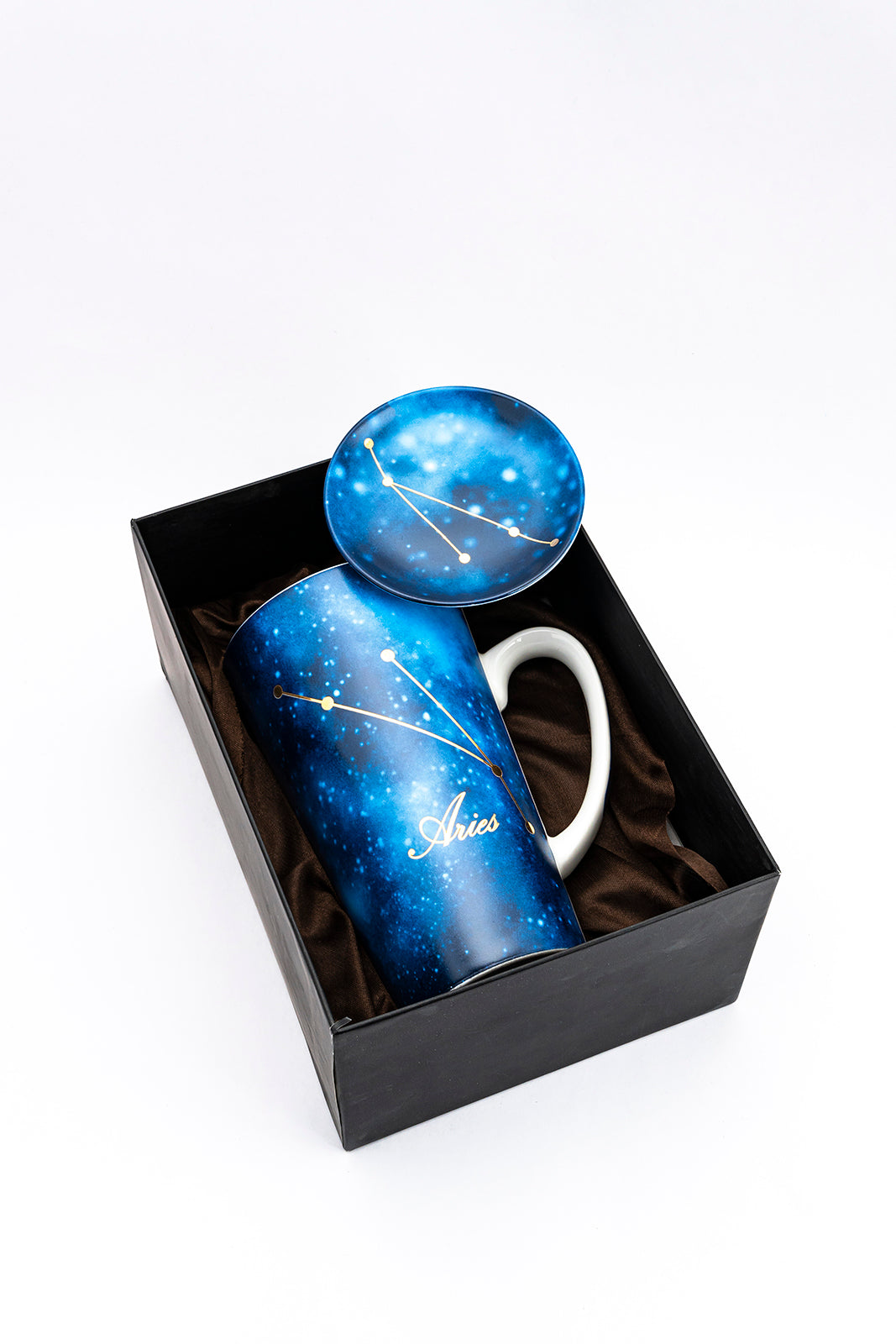 Zodiac Symphony (Capricorn Blue) mug  – Set of 1 tall mug & coaster