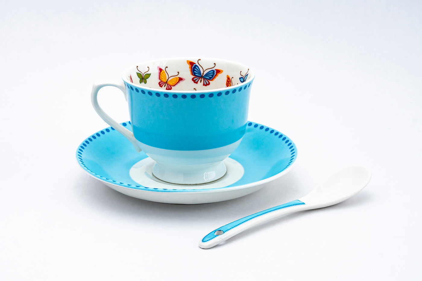 Blue Butterfly Symphony Cups & Saucer Set – Pack of  12 pcs