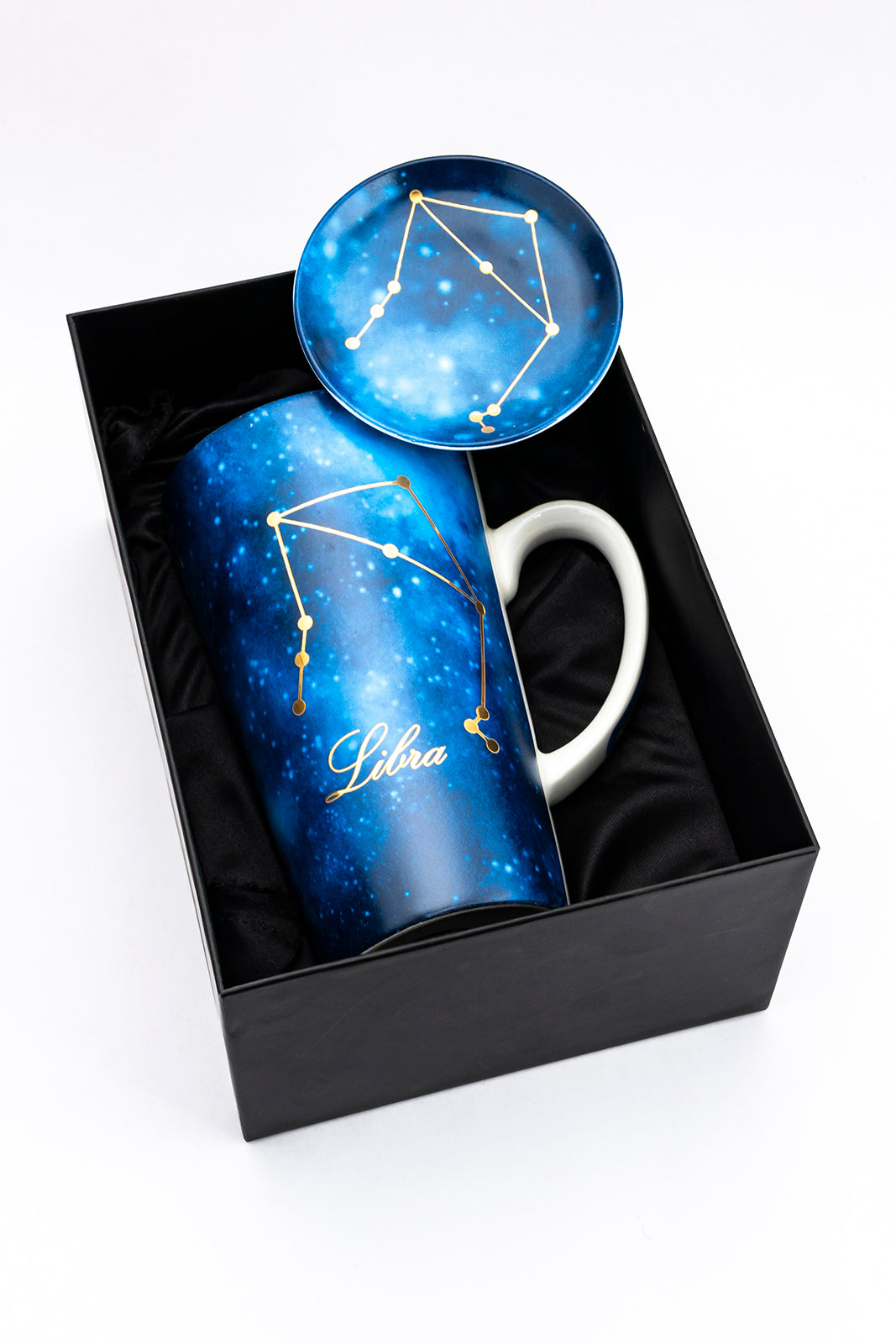 Zodiac Symphony (Scorpio blue) mug - Set of 1 tall mug & coaster