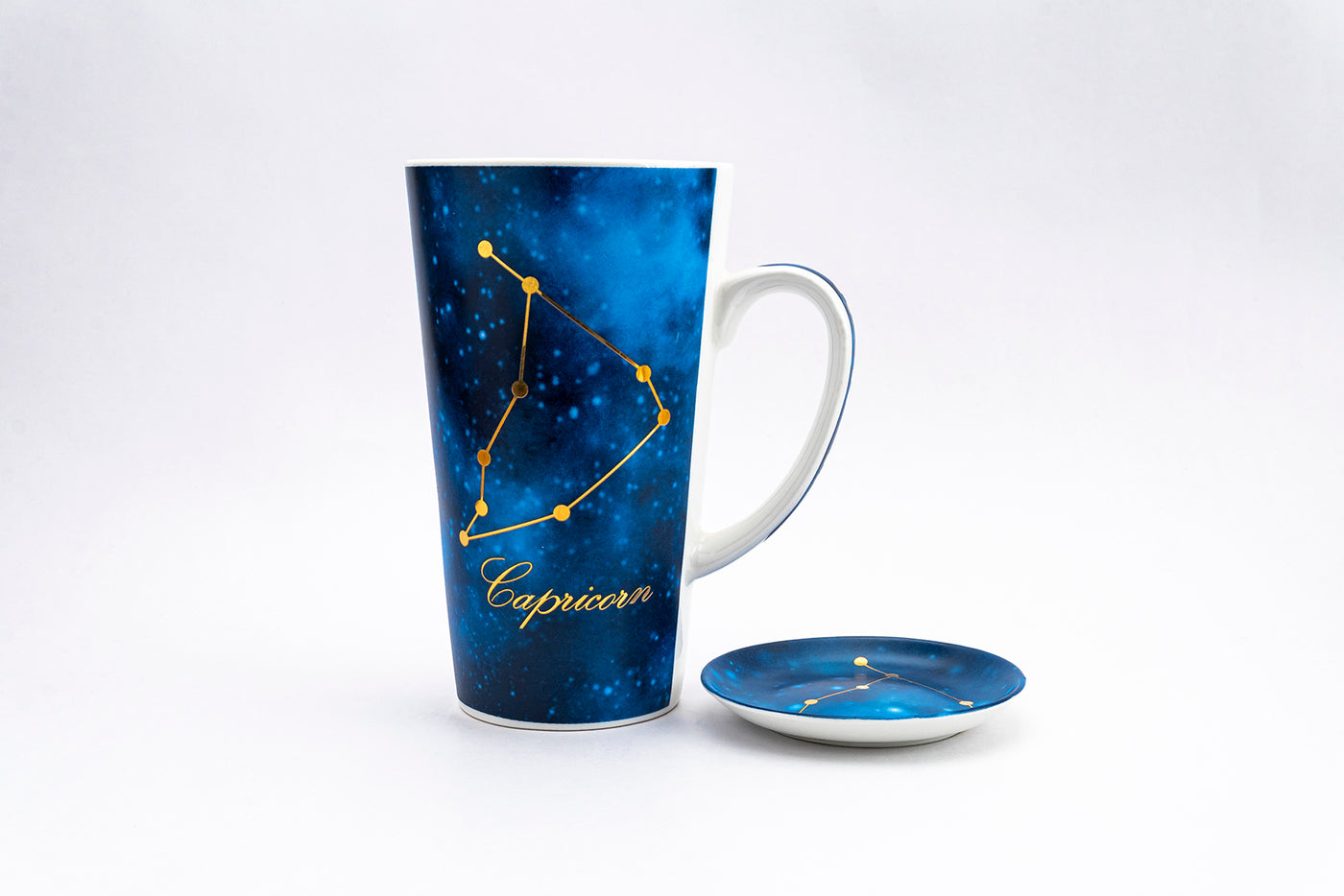 Zodiac Symphony (Aries blue) mug - Set of 1 Tall  mug & coaster