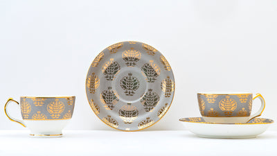 Gilded Silver footed Tea Service Set