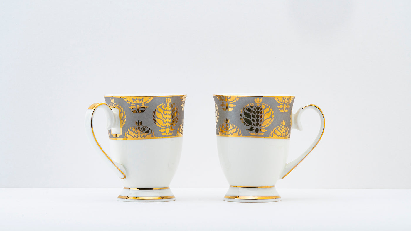 Gilded Silver footed Tea Service Set