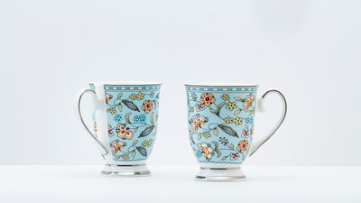 Blue Botanical Platinum Tea Service Set