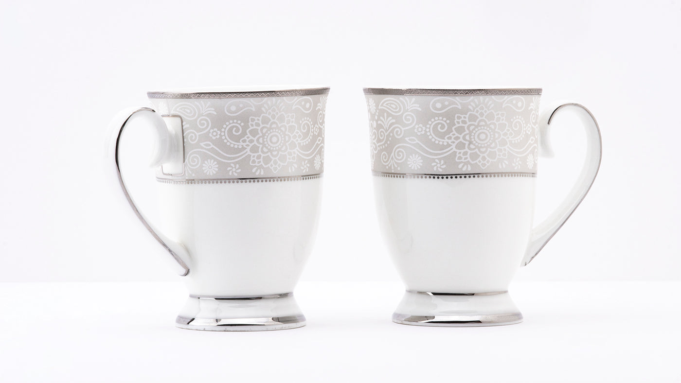 Platinum Chain footed mug – Set of 2