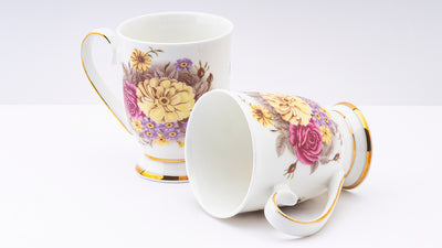 English Rose footed  mug – Set of 2