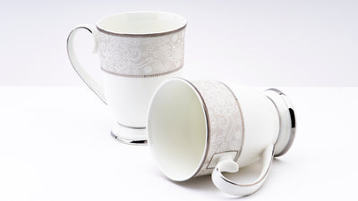 Platinum Chain footed mug – Set of 2