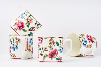 Blush Blossom ensemble tea & coffee cups - Set of 6