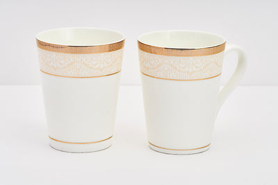 Embossed Gold Tapered Mug – Set of 2