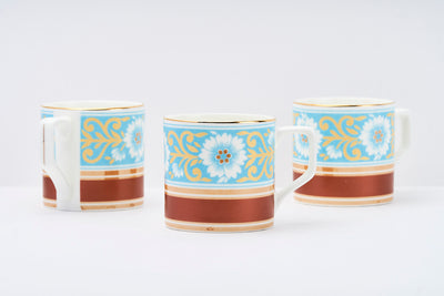 Blue & Copper tea & coffee cups - Set of 6