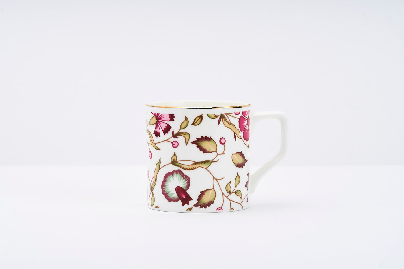 Pink & white blossom mugs - Set of 6