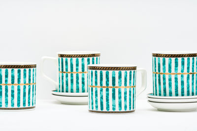 Elegance in Emerald cups & coasters - Set of 6 each