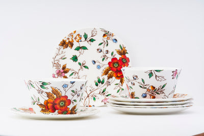 Amber Bloom Bowl & Side Plate Set