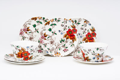 Amber Bloom Bowl & Side Plate Set