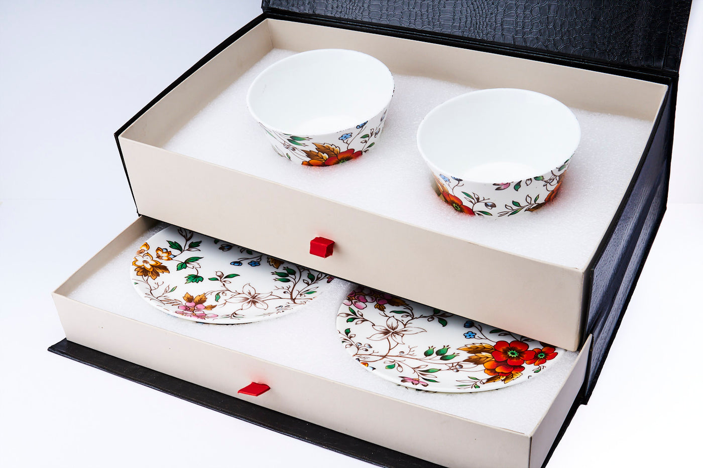 Amber Bloom Bowl & Side Plate Set