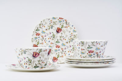 Pink Shrub Bowl & Side Plate Set