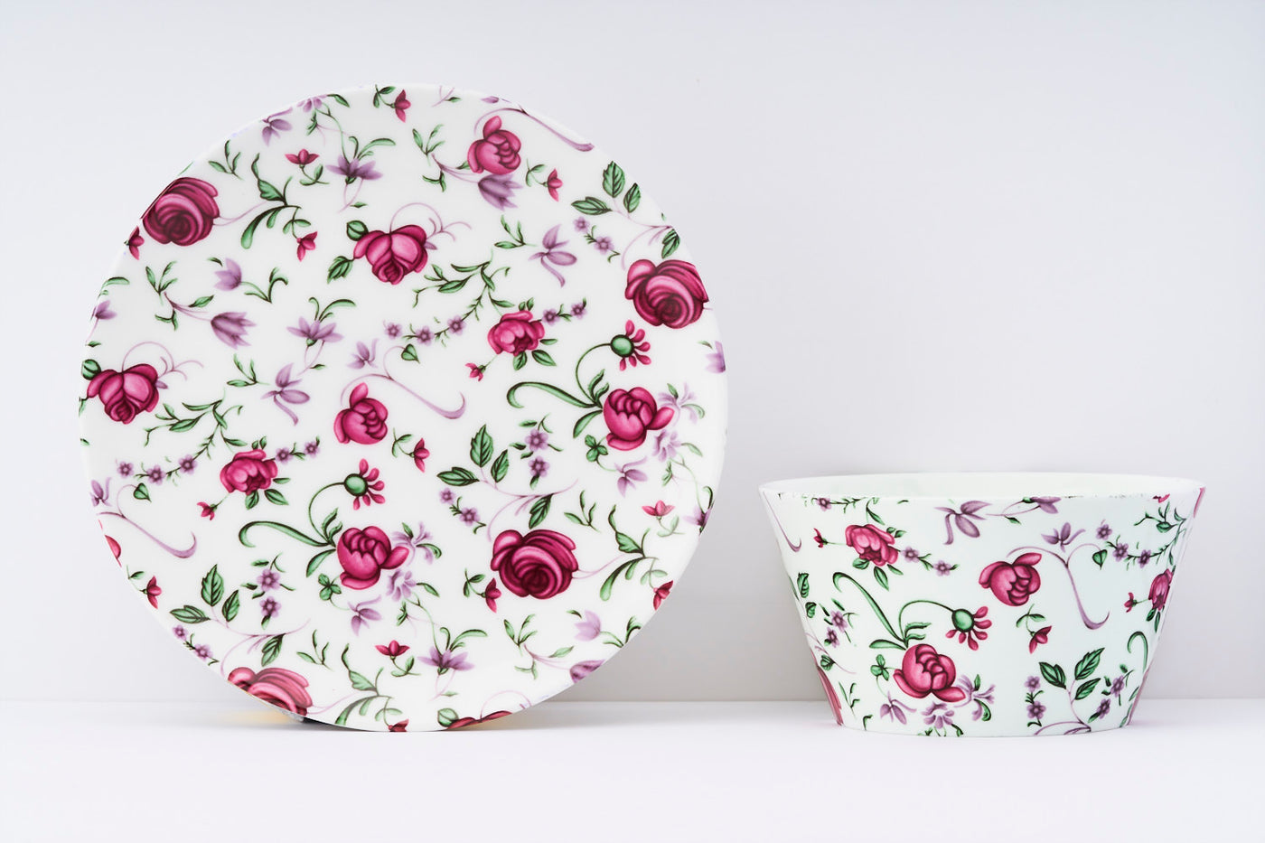 Button Rose Vine Bowl & Side Plate Set