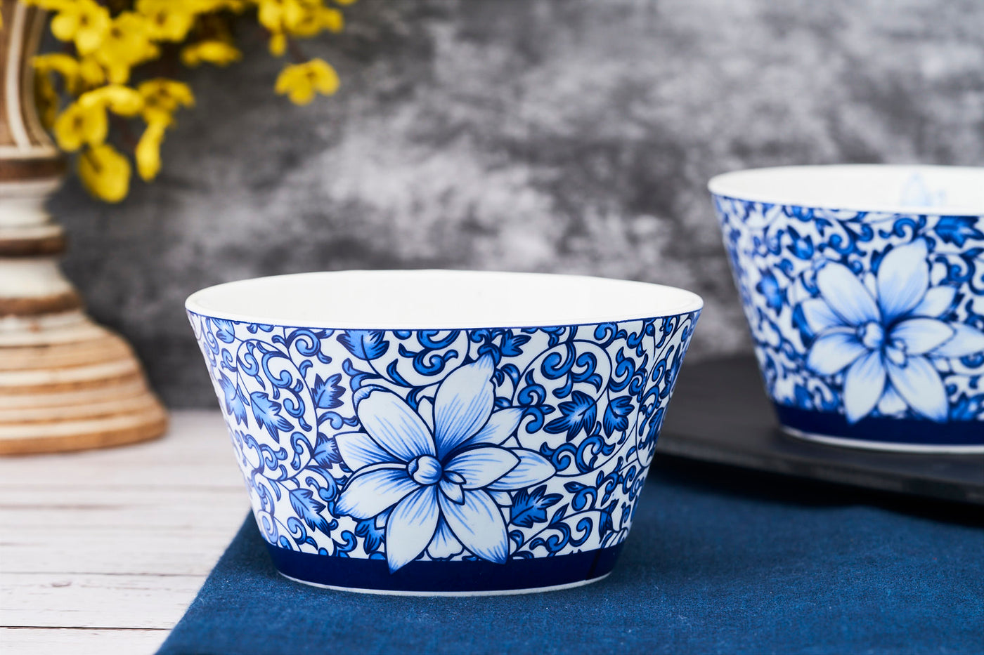 Floral Indigo snack bowls - Set of 2