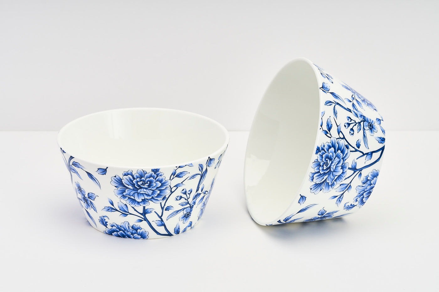 Sapphire Bloom Snack Bowls - Set of 2