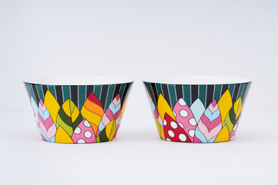 Abstract Green Snack Bowls - Set of 2