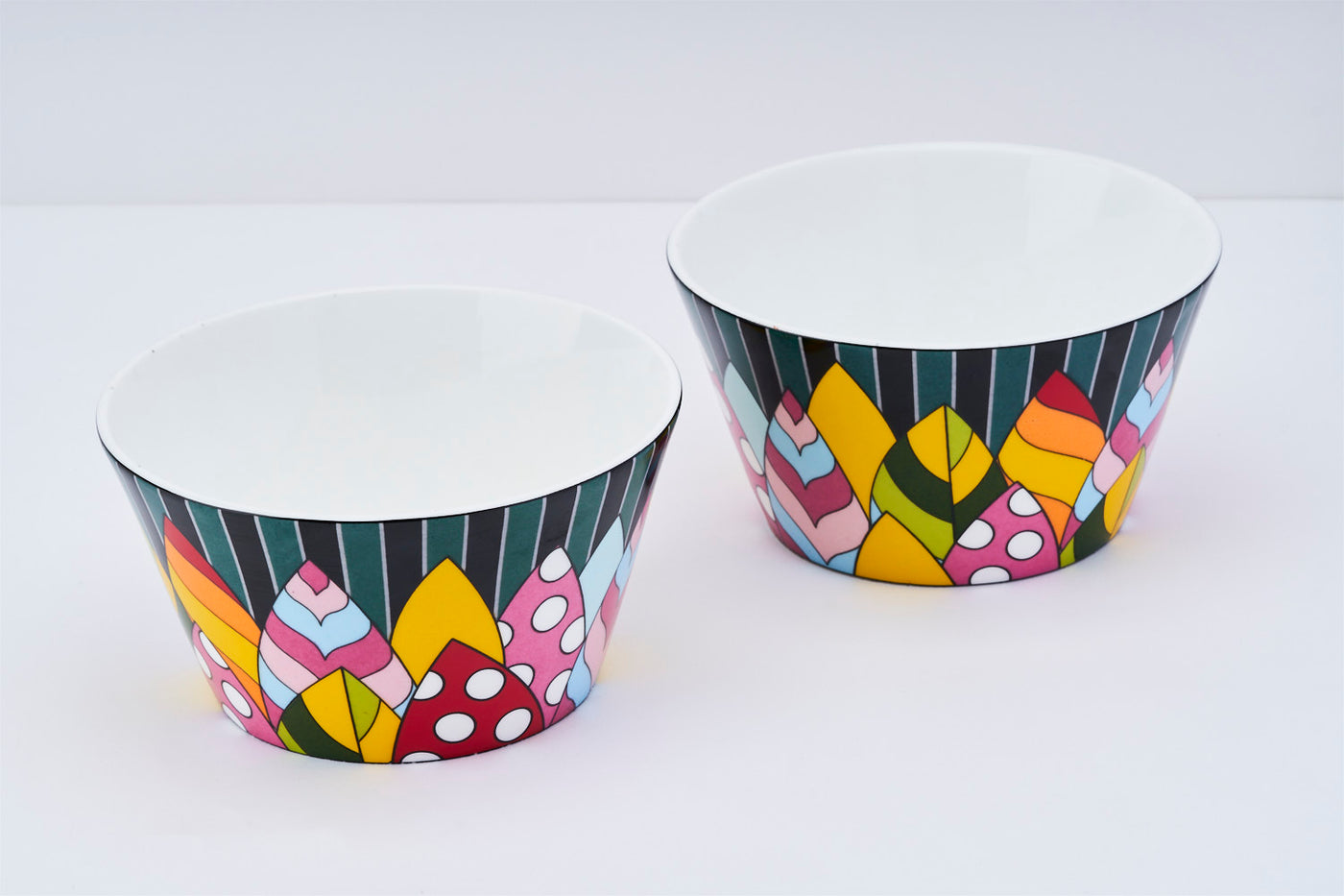 Abstract Green Snack Bowls - Set of 2