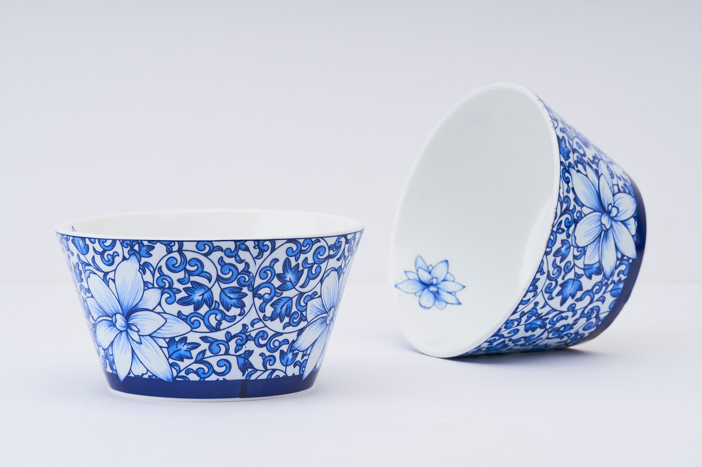 Floral Indigo snack bowls - Set of 2