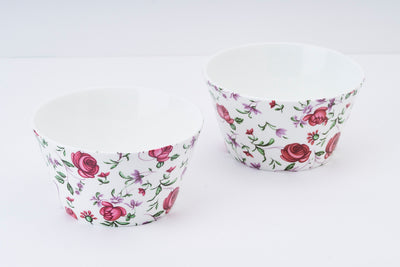 Button rose snack bowls - Set of 2