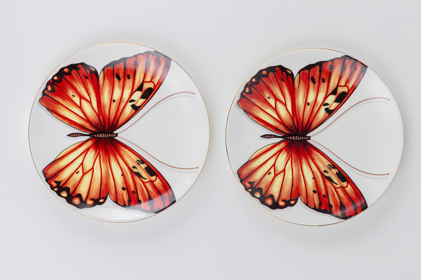 Orange Monarch Butterfly side plates - Set of 4