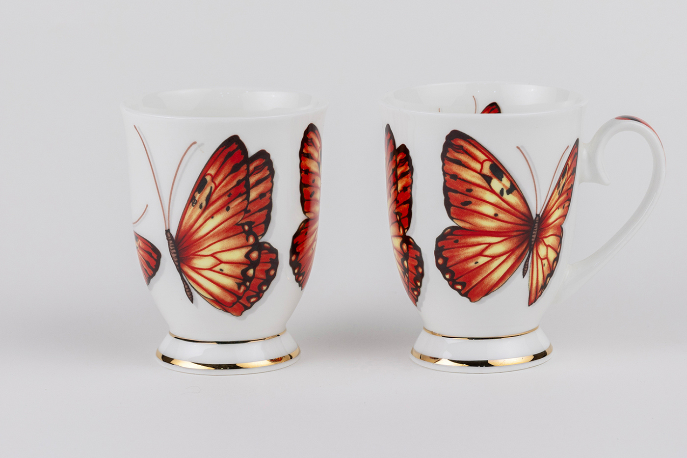 Burnt Orange Monarch Butterfly Mugs – Set of 2