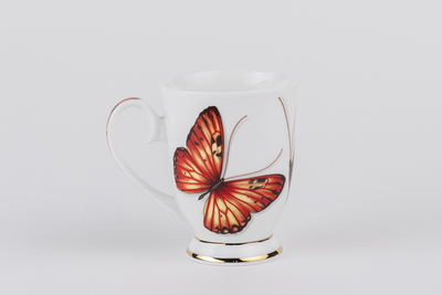 Burnt Orange Monarch Butterfly Mugs – Set of 2