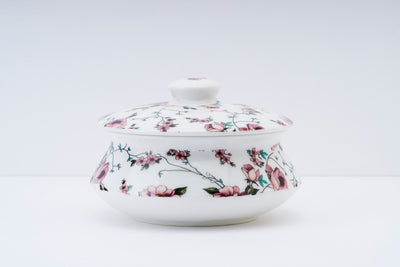 Soft Rose Trail Handi Bowl with Lid - Set of 1 (6 inch)