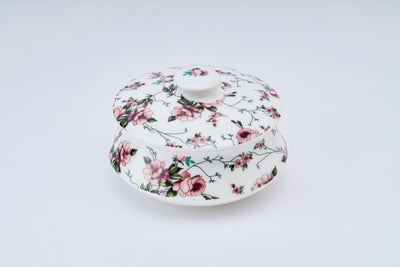 Soft Rose Trail Handi Bowl with Lid - Set of 1 (6 inch)
