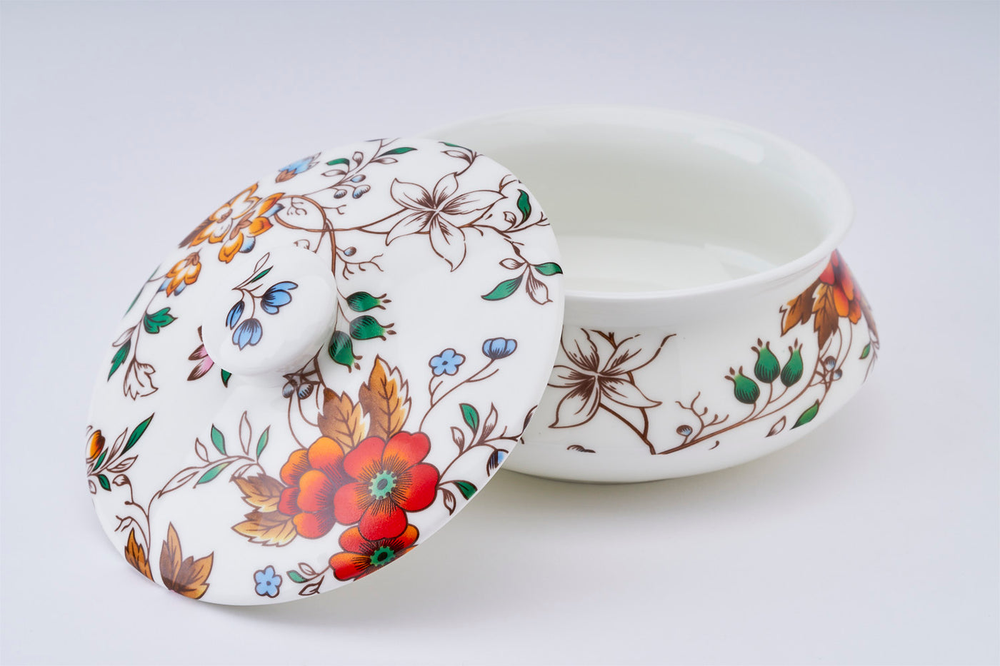 Amber Bloom Handi Bowl with Lid - Set of 1 (6 inch)