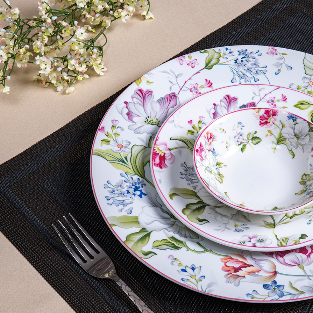 Garden Splendor Dinner Set – 18, 21 & 38 Piece Luxury Floral Crockery