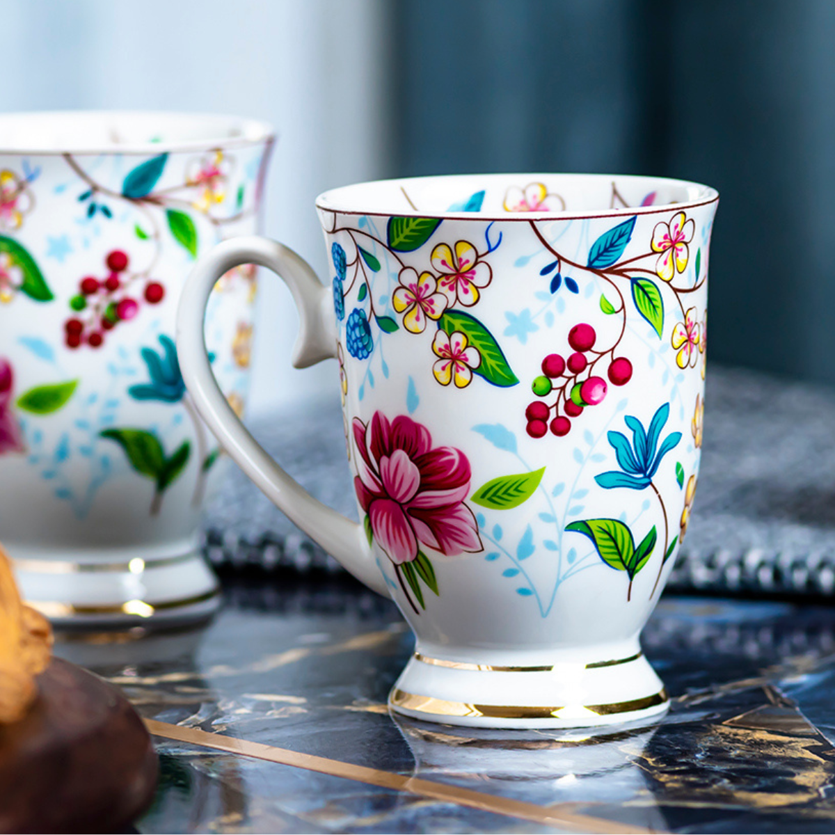 Delicate Blossoms Coffee/Tea mugs - Set of 2 (300ml each)