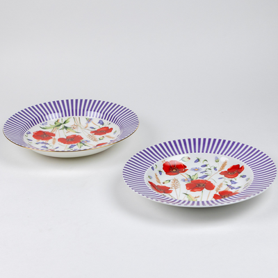Wild Poppy Whispers Pasta Plates | 10.5 Inch Wide - Set of 2