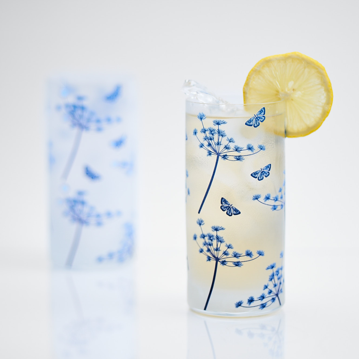 Fluttering Butterfly Glass Tumblers - Set of 4 (300ML)