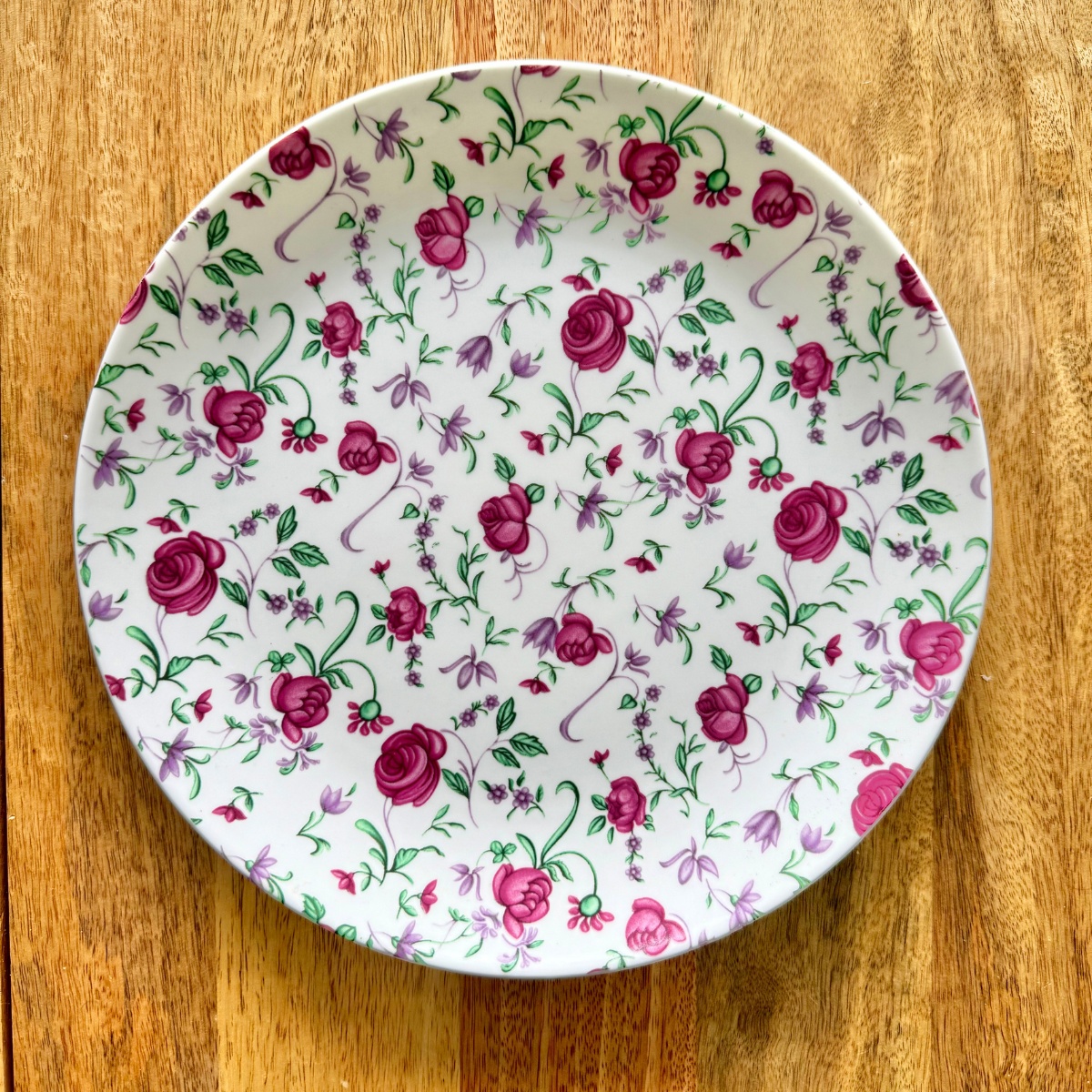 Button Rose Dinner Plates - Set of 2 (10.5 inch each)