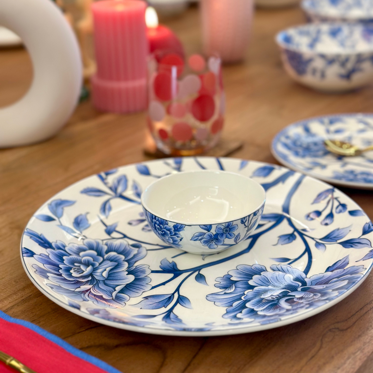 Sapphire Bloom Dinner Set – 18, 21 & 38 Piece Ceramic Luxury Floral Crockery
