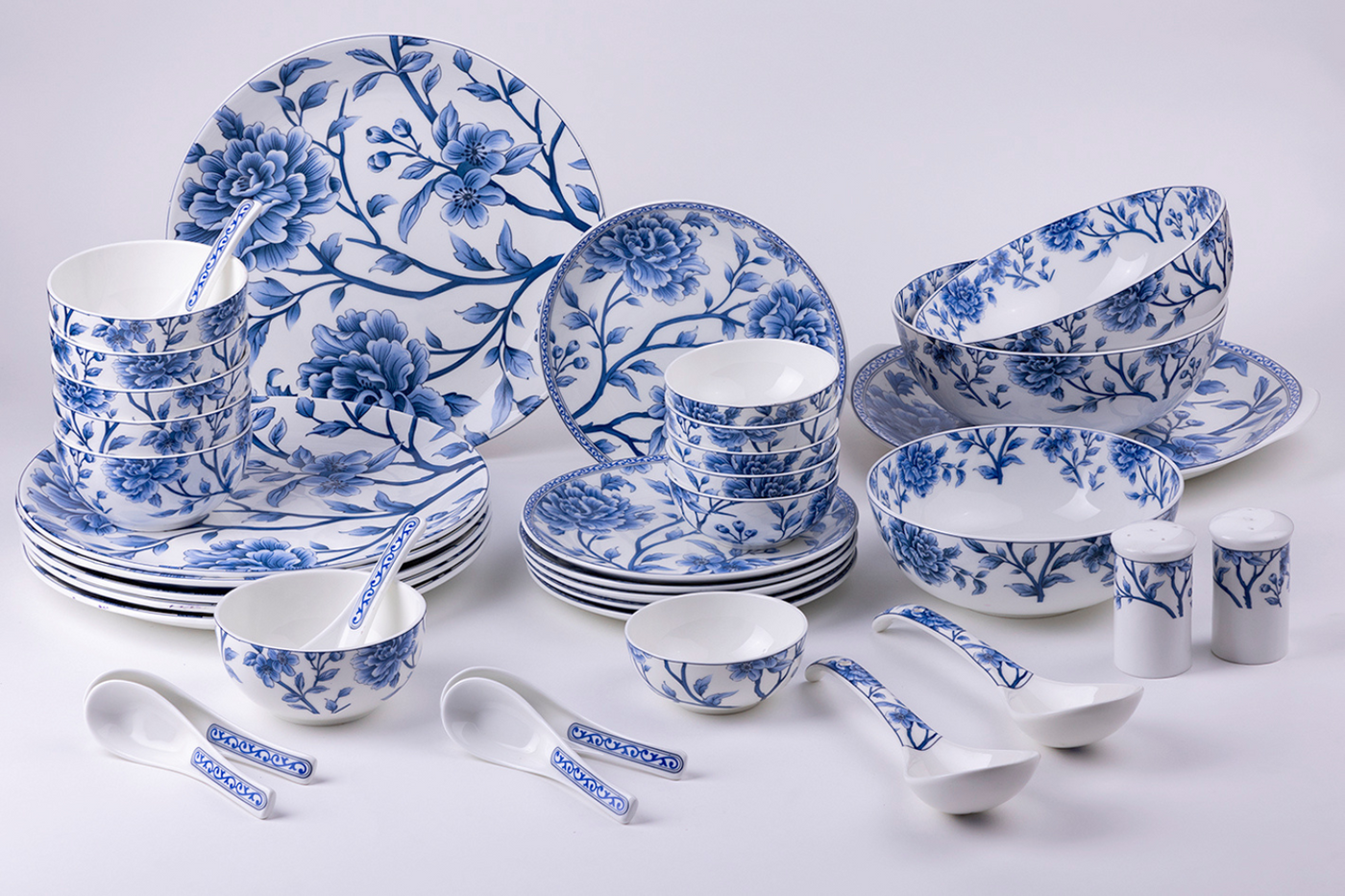 Sapphire Bloom Dinnerware Set