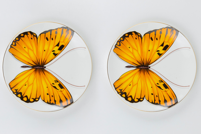 Golden Monarch Butterfly side plates - Set of 4