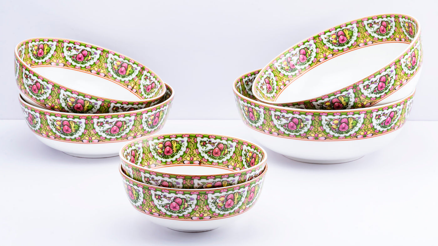 Floral Kaleidoscope serving bowls - Set of 3