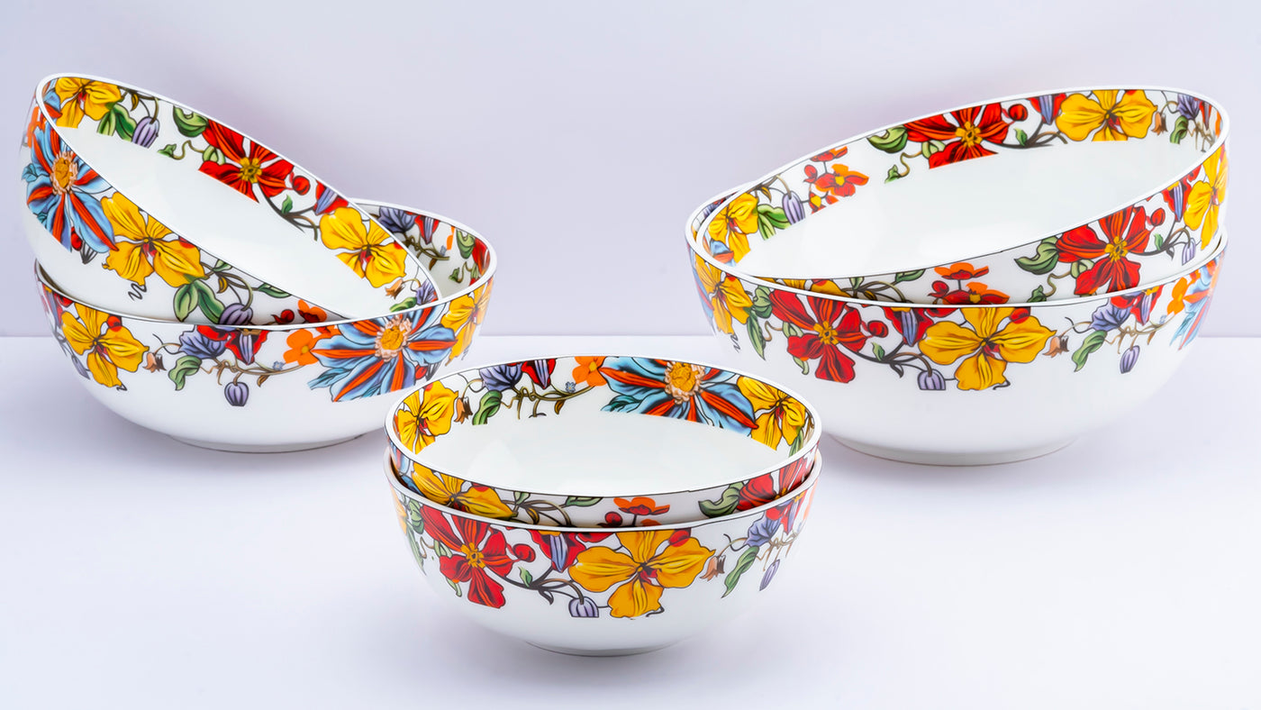 Vivid Blooms serving bowls - Set of 3