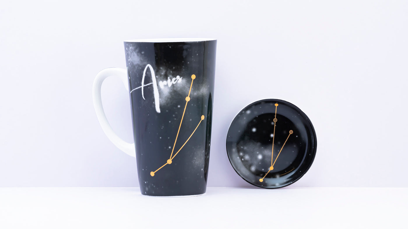 Zodiac Symphony (Aries Black) - Set of 1 tall mug